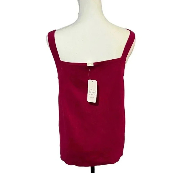 Sigrid Olsen 1X pink silk blend sweater tank with a cute front twist NWT - Picture 3 of 15